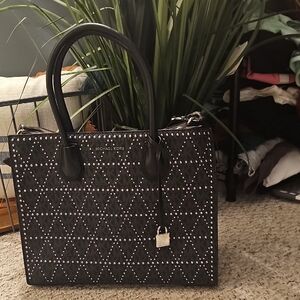 Nwot Michael Kors Black Studded Tote Bag